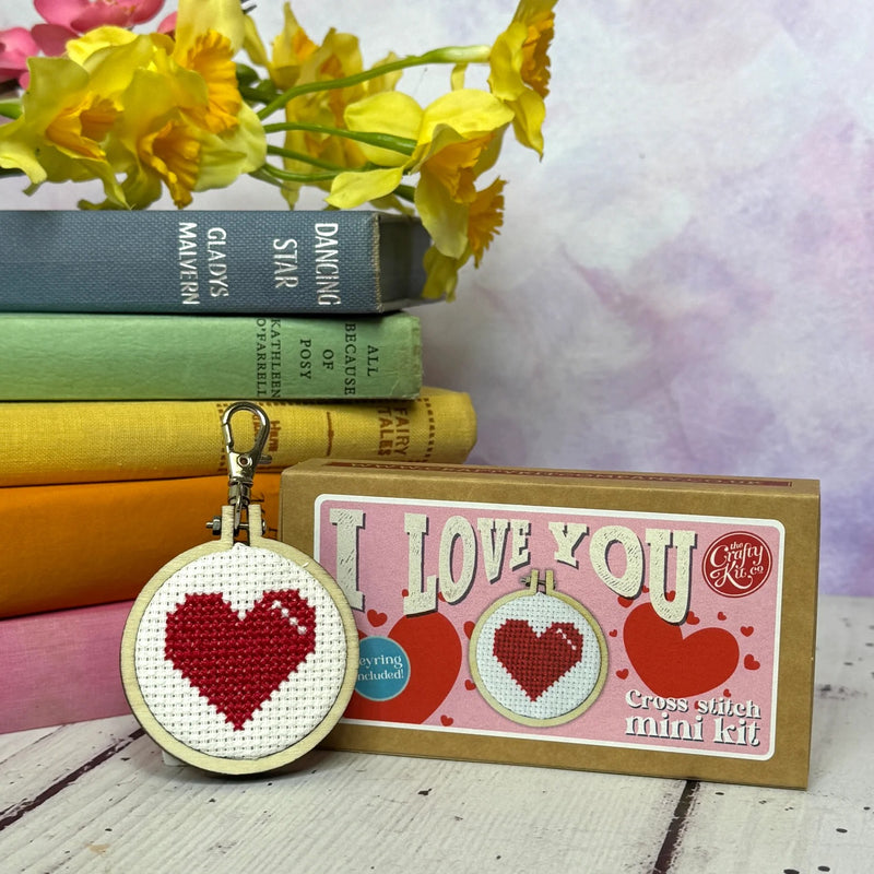 The Crafty Kit Company I Love You Mini Matchbox Cross Stitch Kit