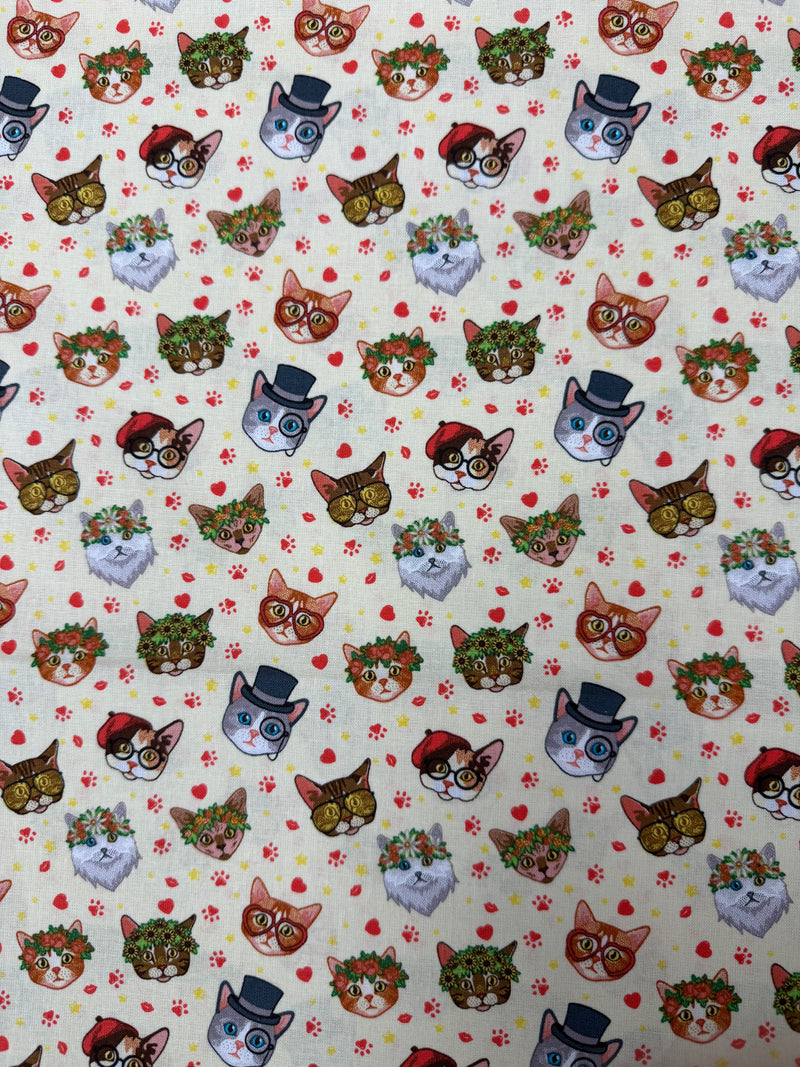 Cats & Sunflowers Quilting Fabric | 8-Yard Continuous Cut