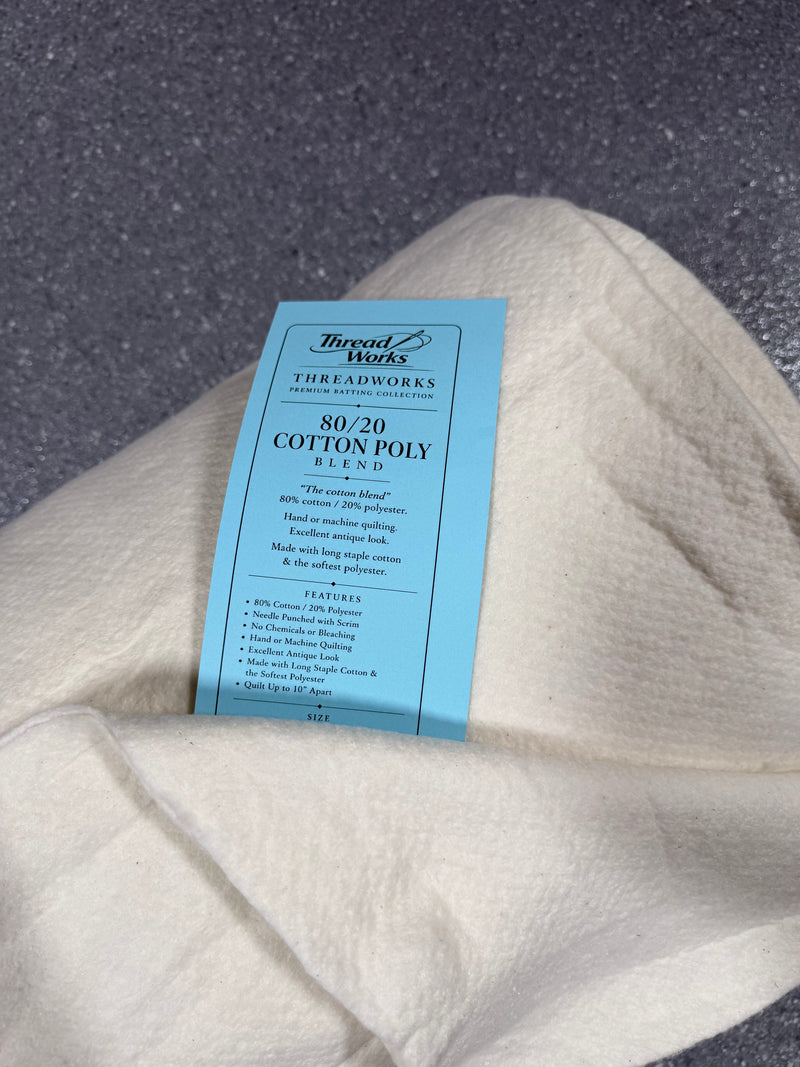 Close-up of ThreadWorks Soft & Elegant extra-wide quilt batting roll