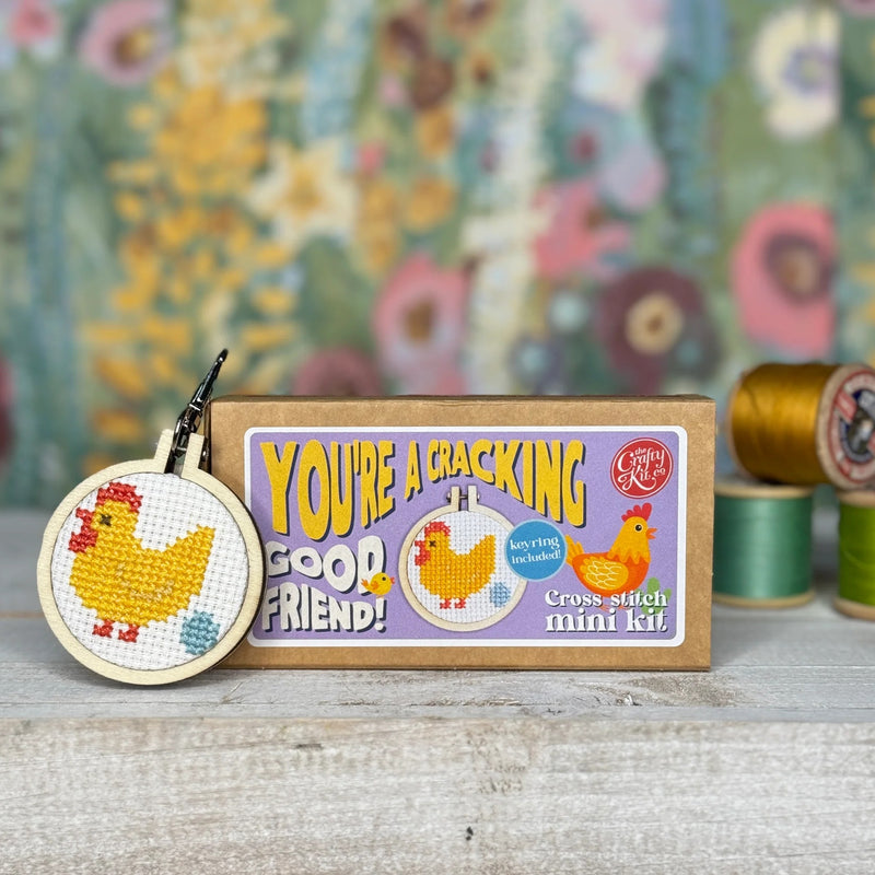 The Crafty Kit Company You're a Cracking Good Friend Mini Matchbox Cross Stitch Kit