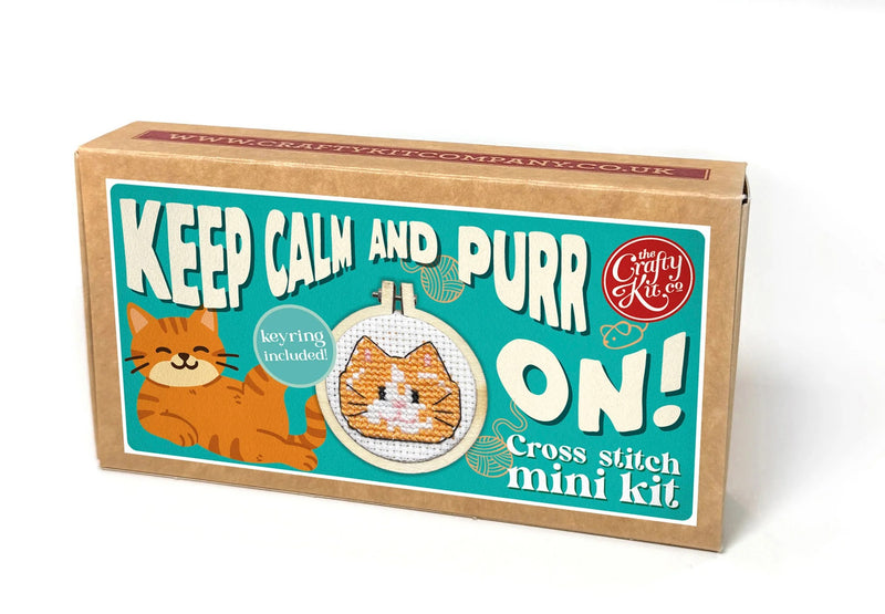 The Crafty Kit Company Keep Calm and Purr On Mini Matchbox Cross Stitch Kit