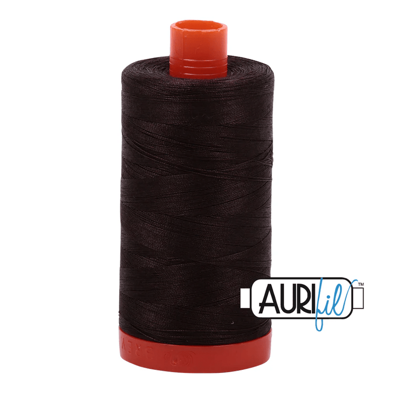 Aurifil 50wt Cotton Thread 1422yd - Very Dark Bark - A1050 - 1130