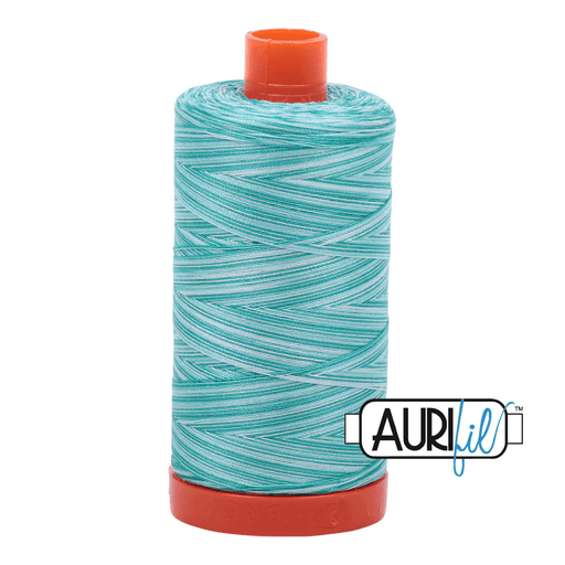 Aurifil 50wt Cotton Thread 1422yd - 50wt Cotton Mako Variegated Thread - Turquoise Foam - A1150 - 4654