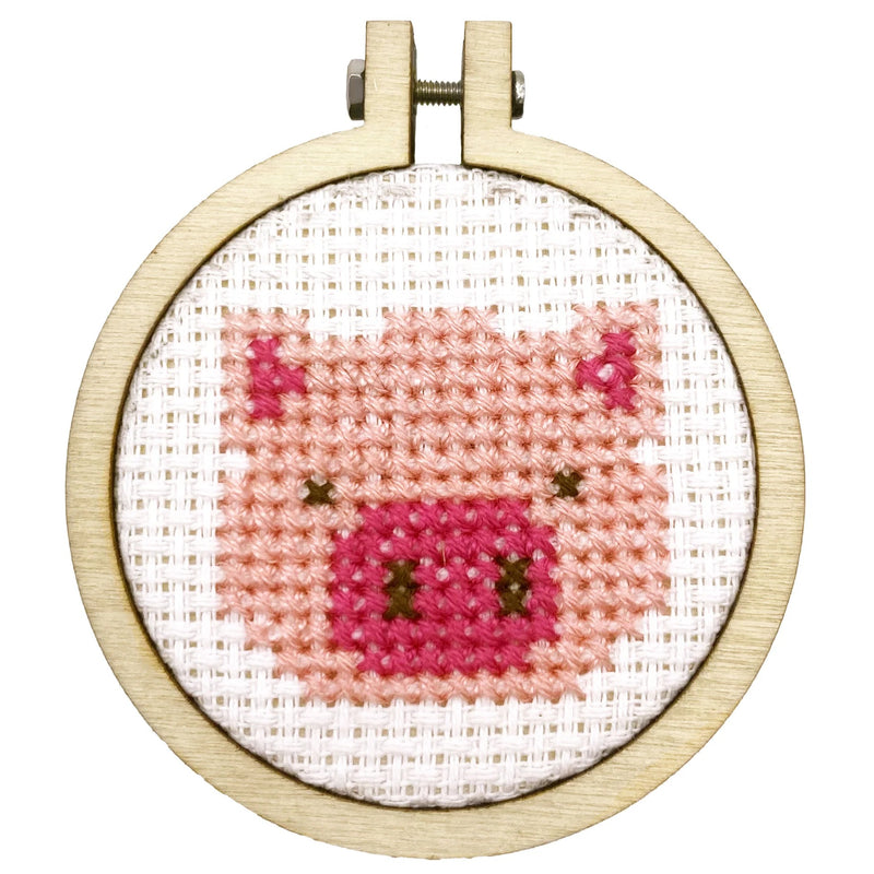 The Crafty Kit Company Missing You Pig Time Mini Matchbox Cross Stitch Kit