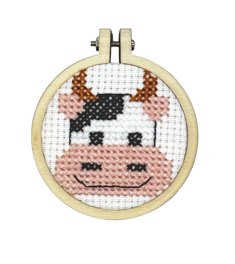 The Crafty Kit Company Moody Cow Mini Matchbox Cross Stitch Kit
