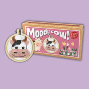 The Crafty Kit Company Moody Cow Mini Matchbox Cross Stitch Kit