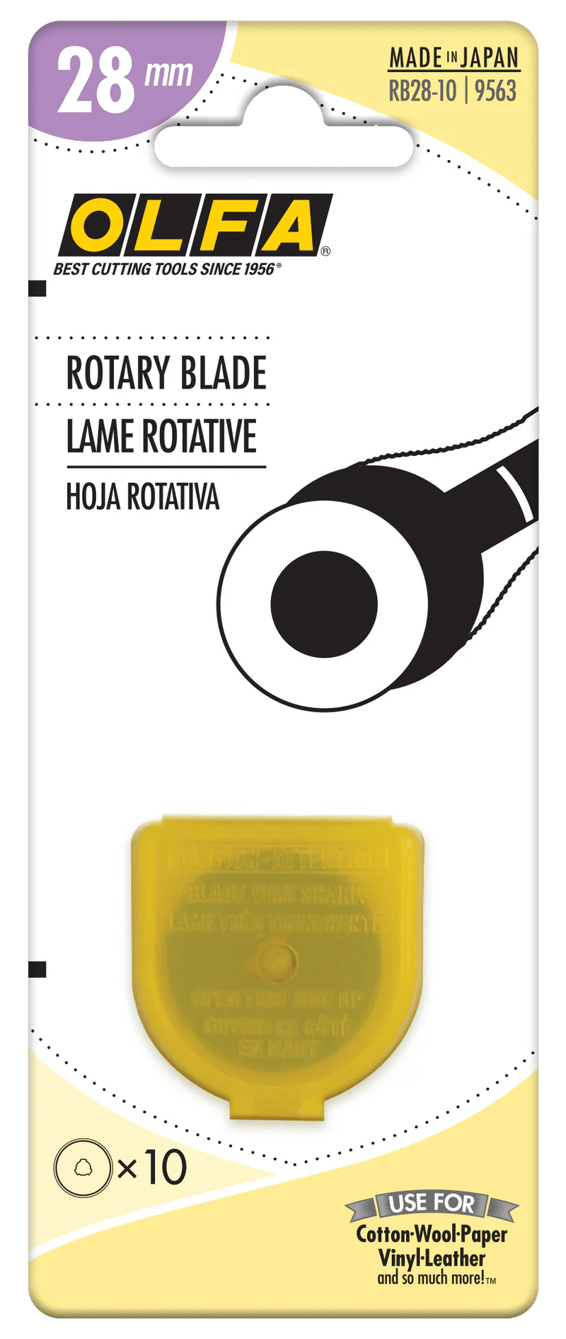 OLFA 28mm Replacement Rotary Blade - 10 Pack - RB28 - 10 | Olfa Rotary Cutter for Fabric & Quilting