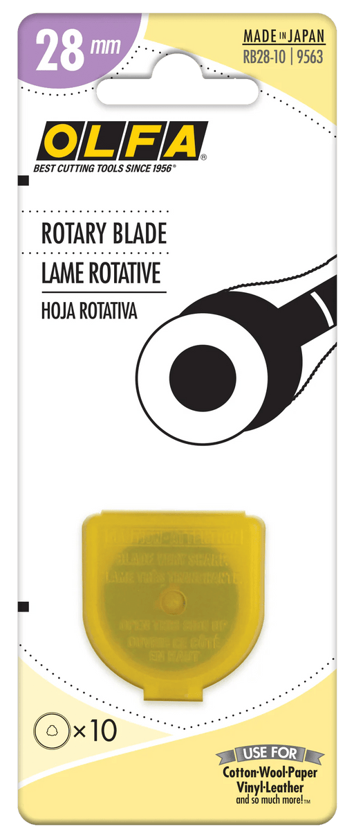OLFA 28mm Replacement Rotary Blade - 10 Pack - RB28 - 10 | Olfa Rotary Cutter for Fabric & Quilting