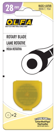 OLFA 28mm Replacement Rotary Blade - 2 Pack - RB28 - 2 | Olfa Rotary Cutter for Fabric & Quilting