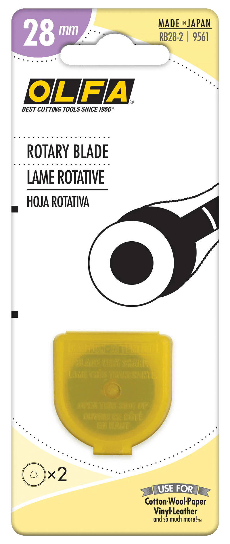 OLFA 28mm Replacement Rotary Blade - 2 Pack - RB28 - 2 | Olfa Rotary Cutter for Fabric & Quilting