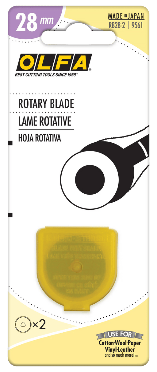 OLFA 28mm Replacement Rotary Blade - 2 Pack - RB28 - 2 | Olfa Rotary Cutter for Fabric & Quilting