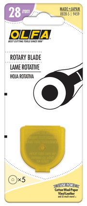 OLFA 28mm Replacement Rotary Blade - 5 Pack - RB28 - 5 | Olfa Rotary Cutter for Fabric & Quilting