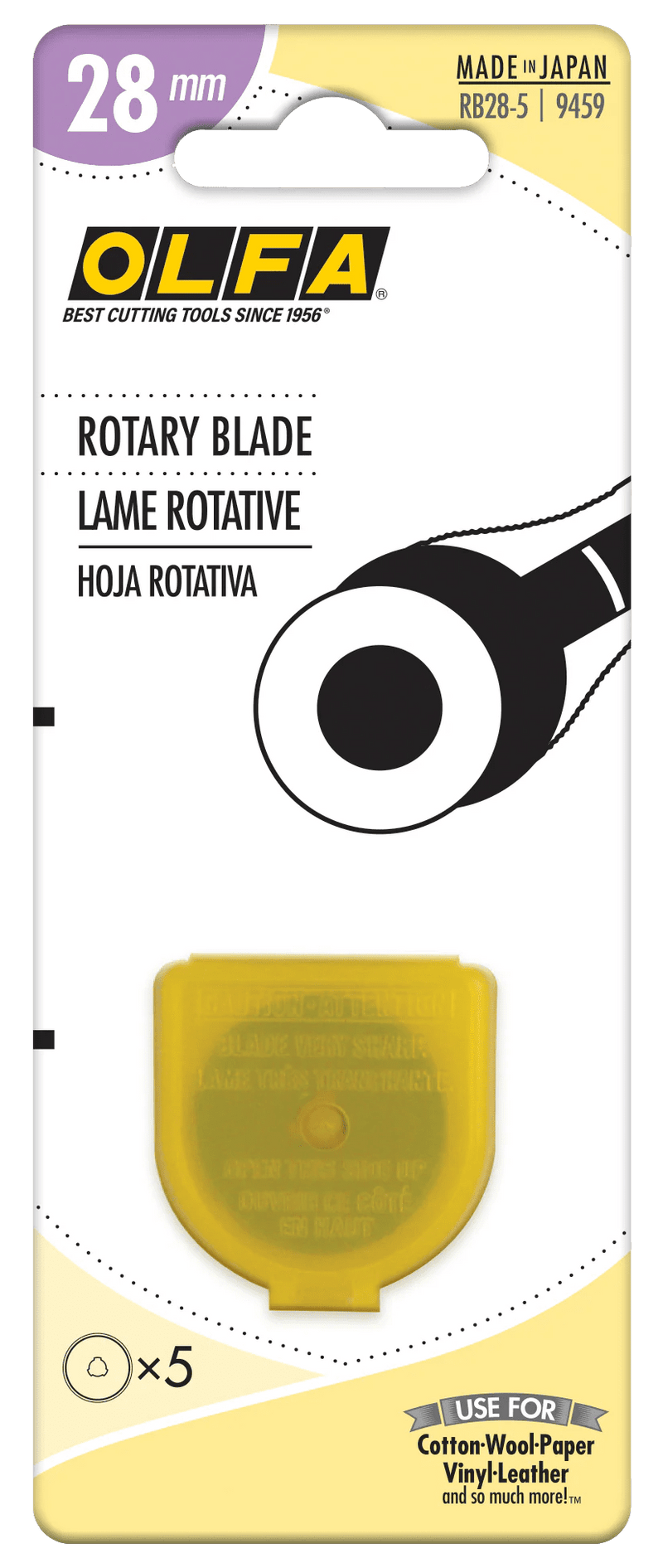 OLFA 28mm Replacement Rotary Blade - 5 Pack - RB28 - 5 | Olfa Rotary Cutter for Fabric & Quilting