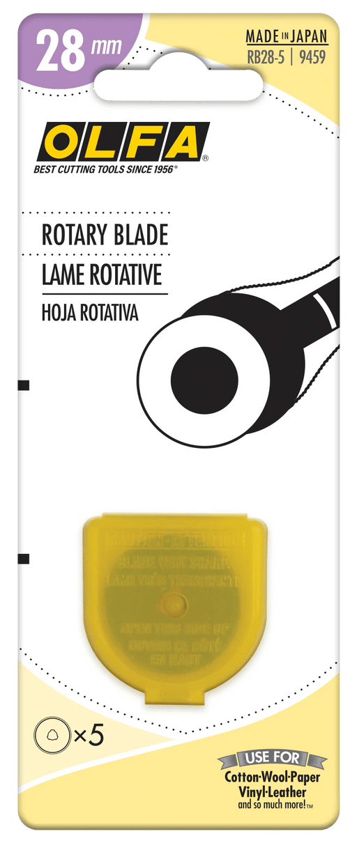 OLFA 28mm Replacement Rotary Blade - 5 Pack - RB28 - 5 | Olfa Rotary Cutter for Fabric & Quilting