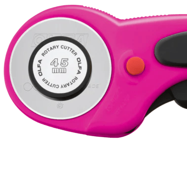 OLFA 45mm Ergonomic Rotary Cutter - Magenta - RTY - 2DX - MAG | Olfa Rotary Cutter for Fabric & Quilting