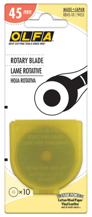 OLFA 45mm Replacement Rotary Blade - 10 Pack - RB45 - 10 | Olfa Rotary Cutter for Fabric & Quilting