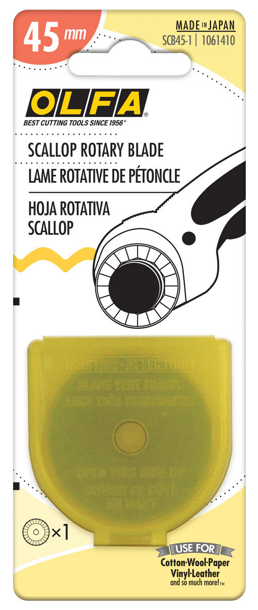 OLFA 45mm Scallop Rotary Blade - SCB45 - 1 | Olfa Rotary Cutter for Fabric & Quilting