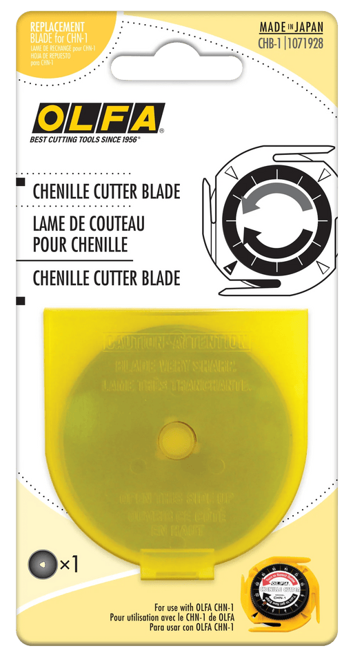 OLFA Chenille Cutter Replacement Blade - 1 Pack - CHB1 | Olfa Replacement Rotary Blades for Fabric Cutting