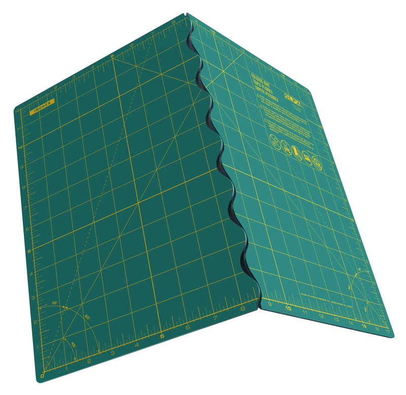 OLFA Folding Cutting Mat 12" x 17" - FCM - 12X17 | Self - Healing Cutting Mat for Sewing & Quilting