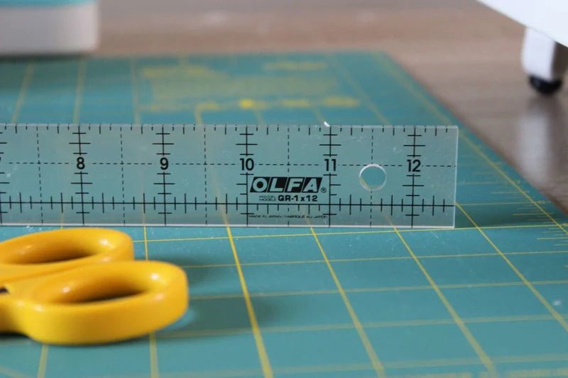 OLFA Frosted Acrylic OLFA Ruler 1 x 12 - The Companion - 1071831 | Quilting Ruler for Precision Cutting & Sewing