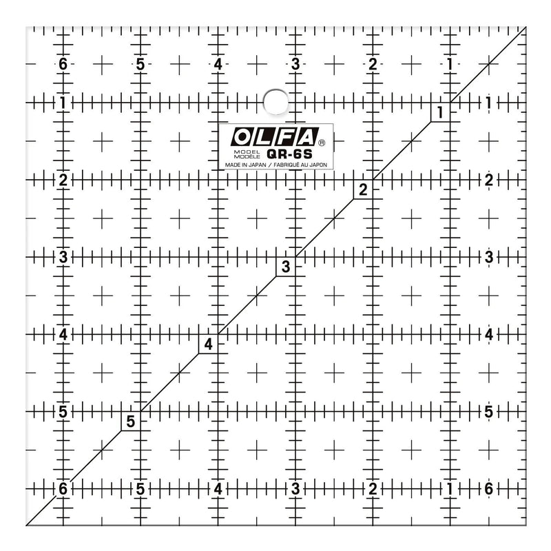 OLFA Frosted Acrylic OLFA Ruler 6 - 1/2 x 6 - 1/2 - The Compact - 1071798 | Quilting Ruler for Precision Cutting & Sewing
