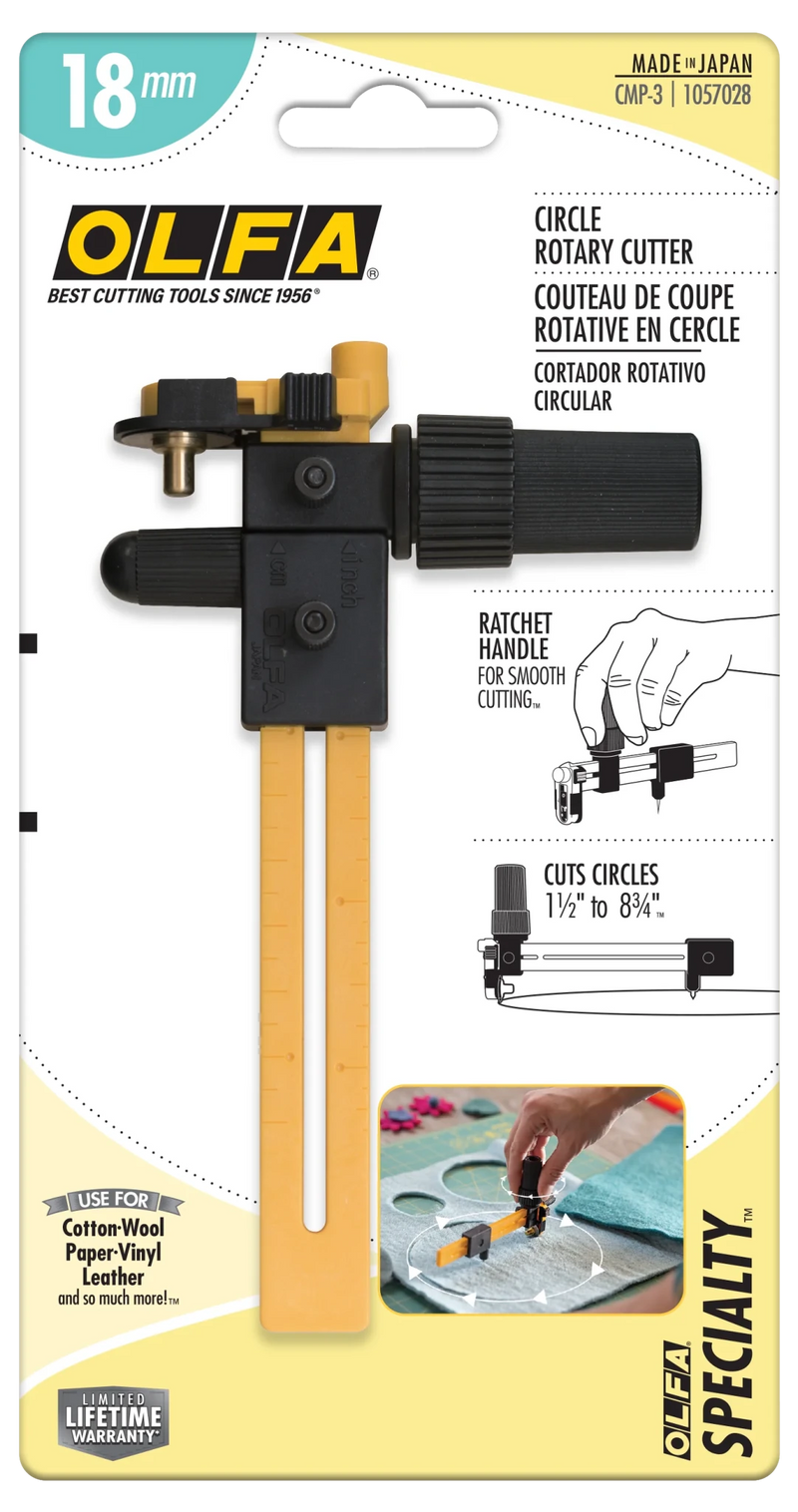OLFA Rotary Circle Cutter - CMP - 3 | Olfa Rotary Cutter for Fabric & Quilting