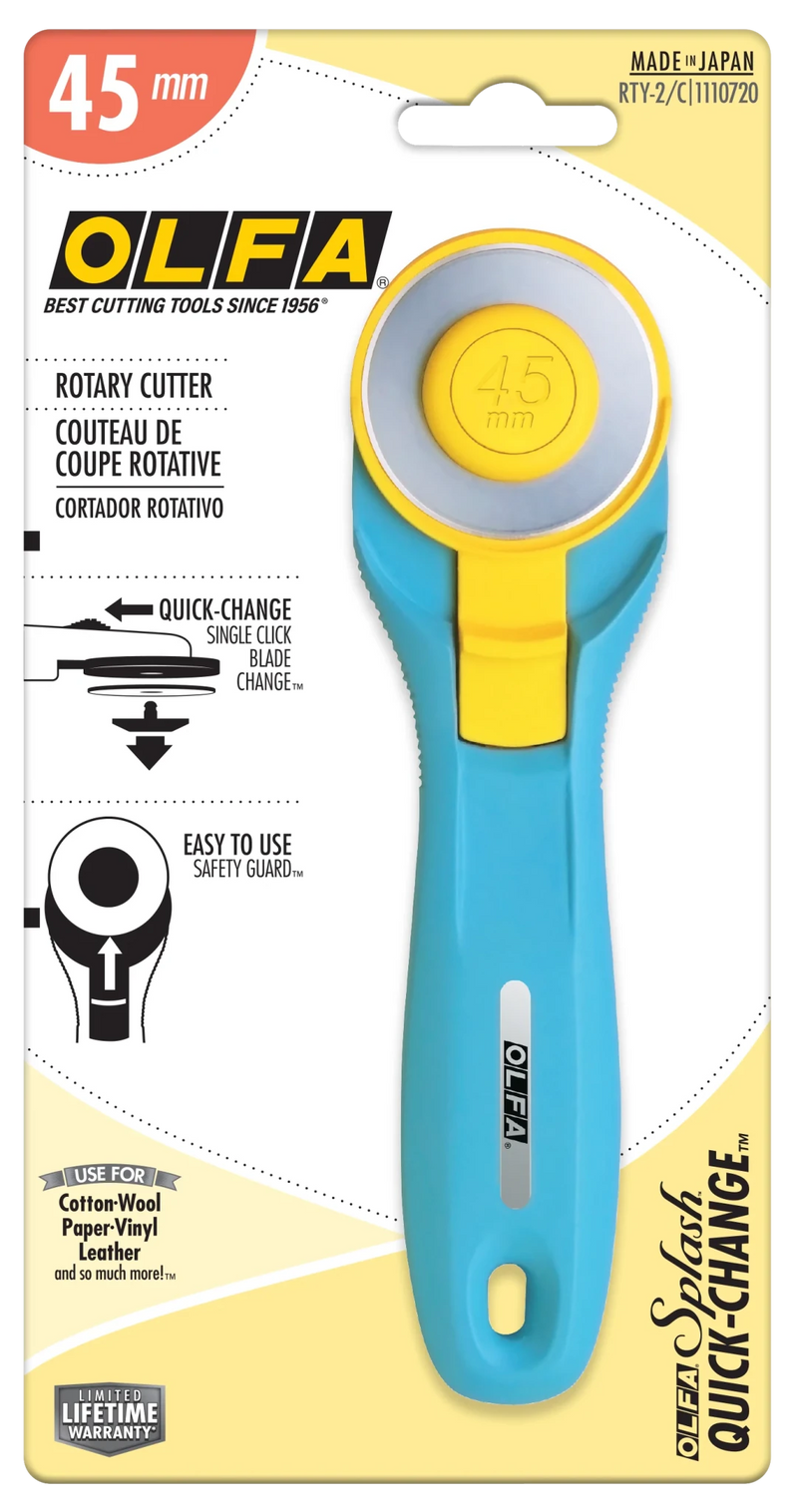 OLFA Splash 45mm Rotary Cutter - RTY2C | Olfa Rotary Cutter for Fabric & Quilting