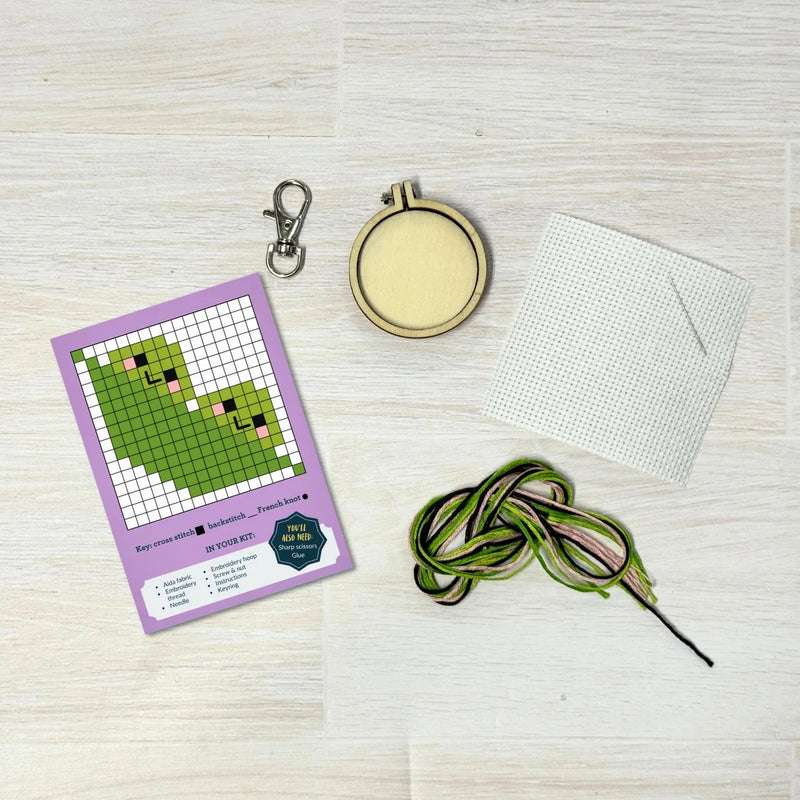 The Crafty Kit Company We're Like Two Peas in a Pod Mini Matchbox Cross Stitch Kit