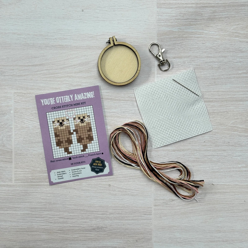 The Crafty Kit Company You're Otterly Amazing Mini Matchbox Cross Stitch Kit