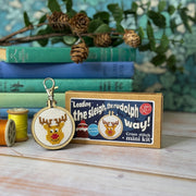 The Crafty Kit Company Leading The Sleigh The Rudolph Way Mini Matchbox Christmas Cross Stitch Kit