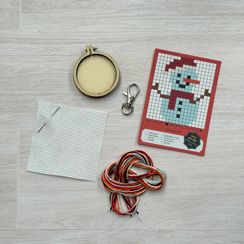 The Crafty Kit Company Ice To Meet You Frosty Mini Matchbox Christmas Cross Stitch Kit