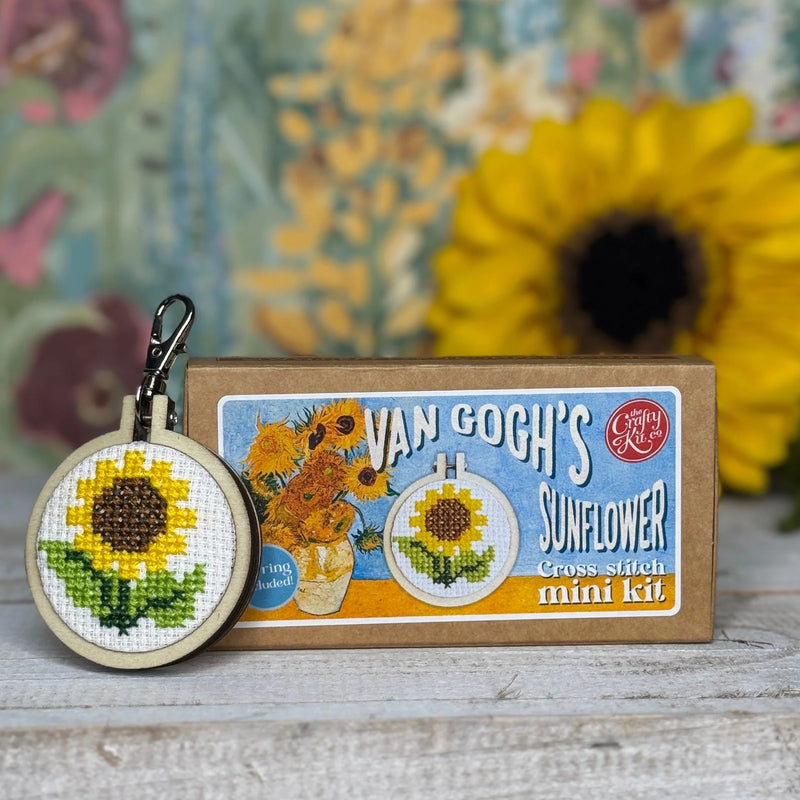 The Crafty Kit Company Van Gogh's Sunflower Mini Matchbox Cross Stitch Kit