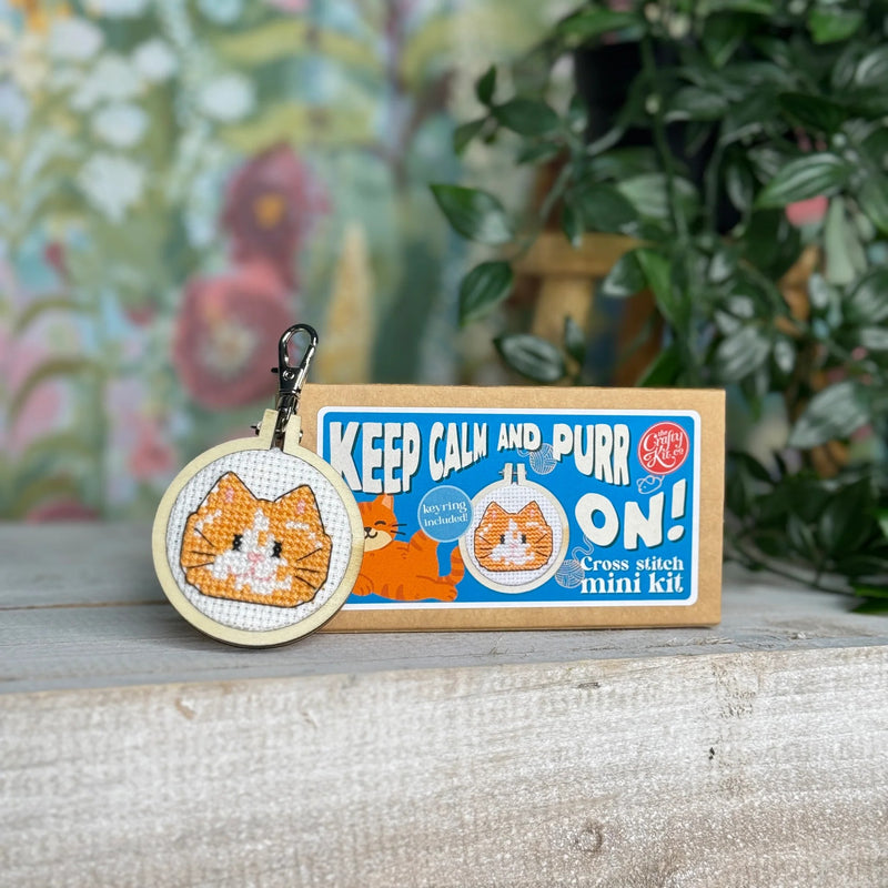 The Crafty Kit Company Keep Calm and Purr On Mini Matchbox Cross Stitch Kit