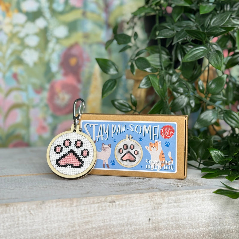 The Crafty Kit Company Stay Paw-some Mini Matchbox Cross Stitch Kit