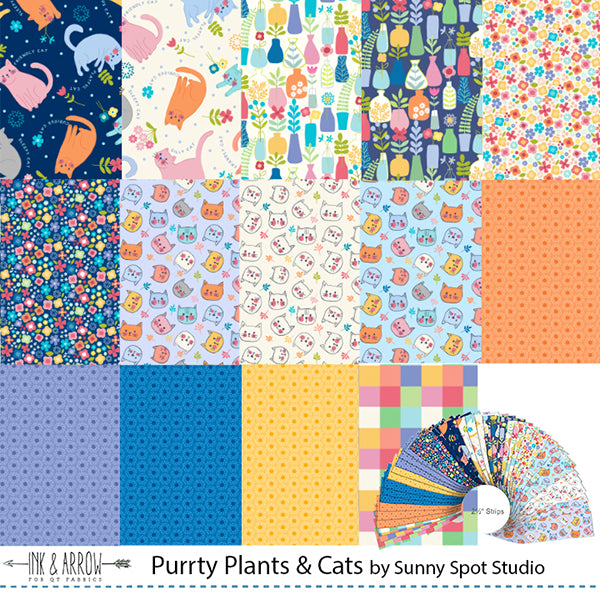 Purrty Plants & Cats 2.5" Strip Roll 42 Pieces – Sunny Spot Studio – PRPT-6PKX