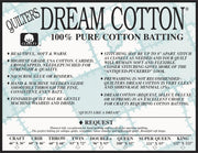 Quilters Dream Cotton Request white batting rolled with packaging