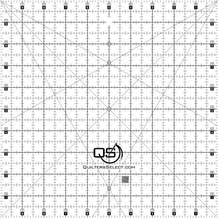 Quilters Select 10" x 10" Crystal Non - Slip Quilting Ruler – Precision Square Ruler