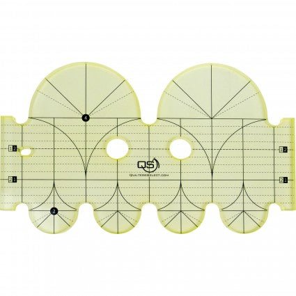 Quilters Select 4" & 2" Diameter Arc Ruler – Precision Machine Quilting Template (QS - RUL4CL)