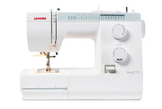 Janome Sewist 721 mechanical sewing machine front view showcasing the stitch selection dial and tension controls.