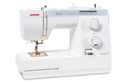 Janome Sewist 721 mechanical sewing machine front view showcasing the stitch selection dial and tension controls.