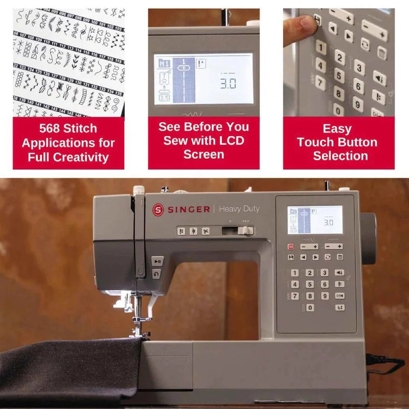SINGER® Heavy Duty 6800C Computerized Sewing Machine – 586 Stitches, LCD Display, High - Speed