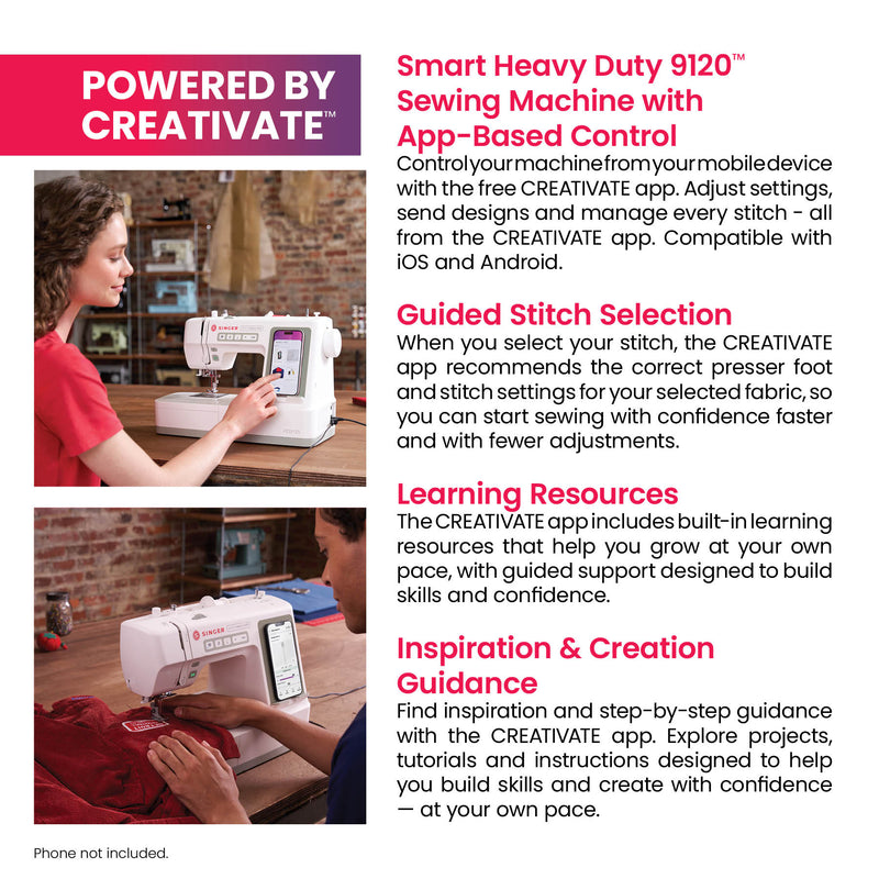 SINGER® Smart Heavy Duty 9120™ Sewing Machine – App Connected