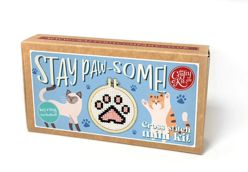 The Crafty Kit Company Stay Paw-some Mini Matchbox Cross Stitch Kit