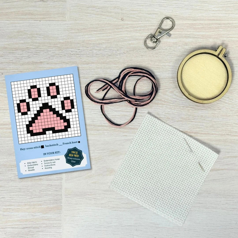 The Crafty Kit Company Stay Paw-some Mini Matchbox Cross Stitch Kit