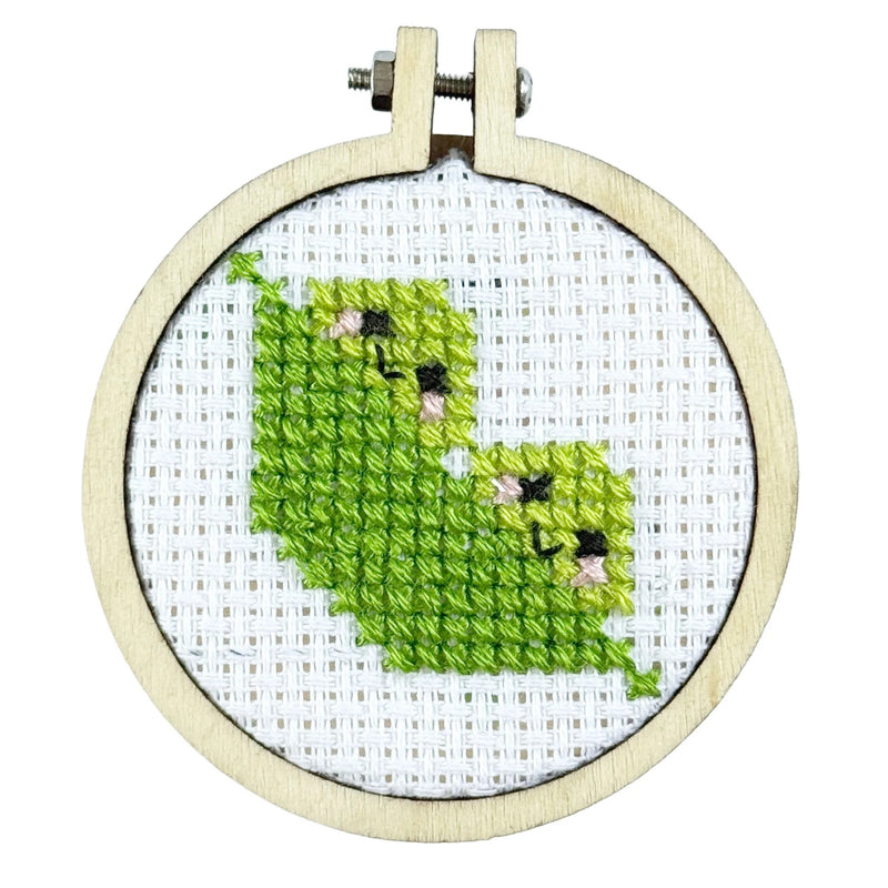 The Crafty Kit Company We're Like Two Peas in a Pod Mini Matchbox Cross Stitch Kit