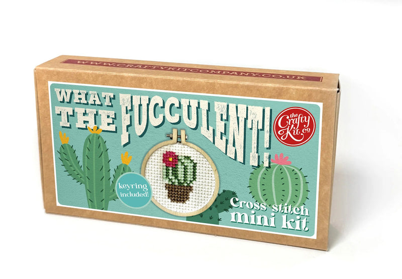 The Crafty Kit Company What the Fucculent Mini Matchbox Cross Stitch Kit