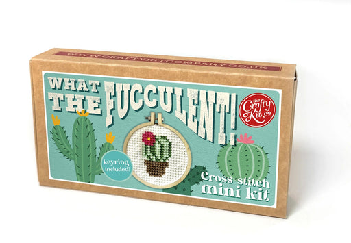 The Crafty Kit Company What the Fucculent Mini Matchbox Cross Stitch Kit