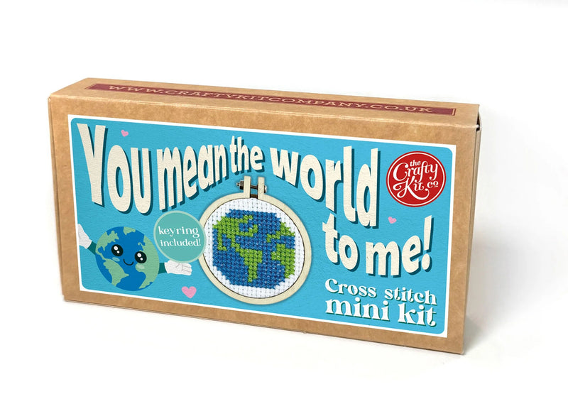 The Crafty Kit Company You Mean the World to Me Mini Matchbox Cross Stitch Kit