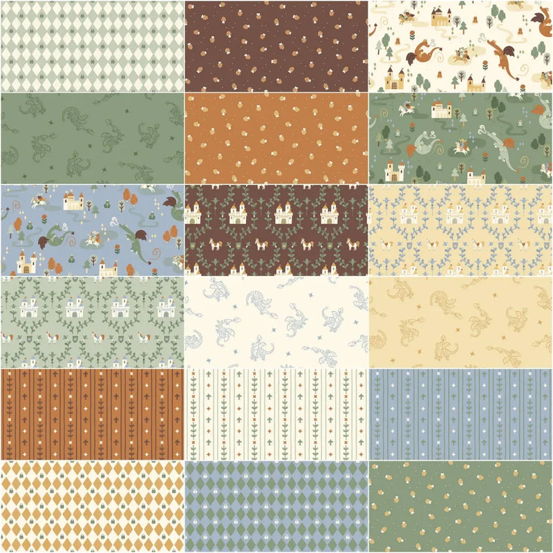Riley Blake Faraway Kingdom 2.5" Strip Roll (Rolie Polie) – 40 Piece Precut Fabric Bundle by Natalia Juan Abello