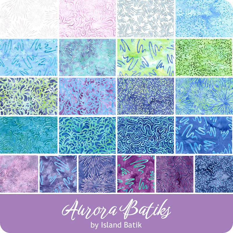Island Batik Aurora Batiks 10" Squares – 42 Piece Precut Fabric Stack